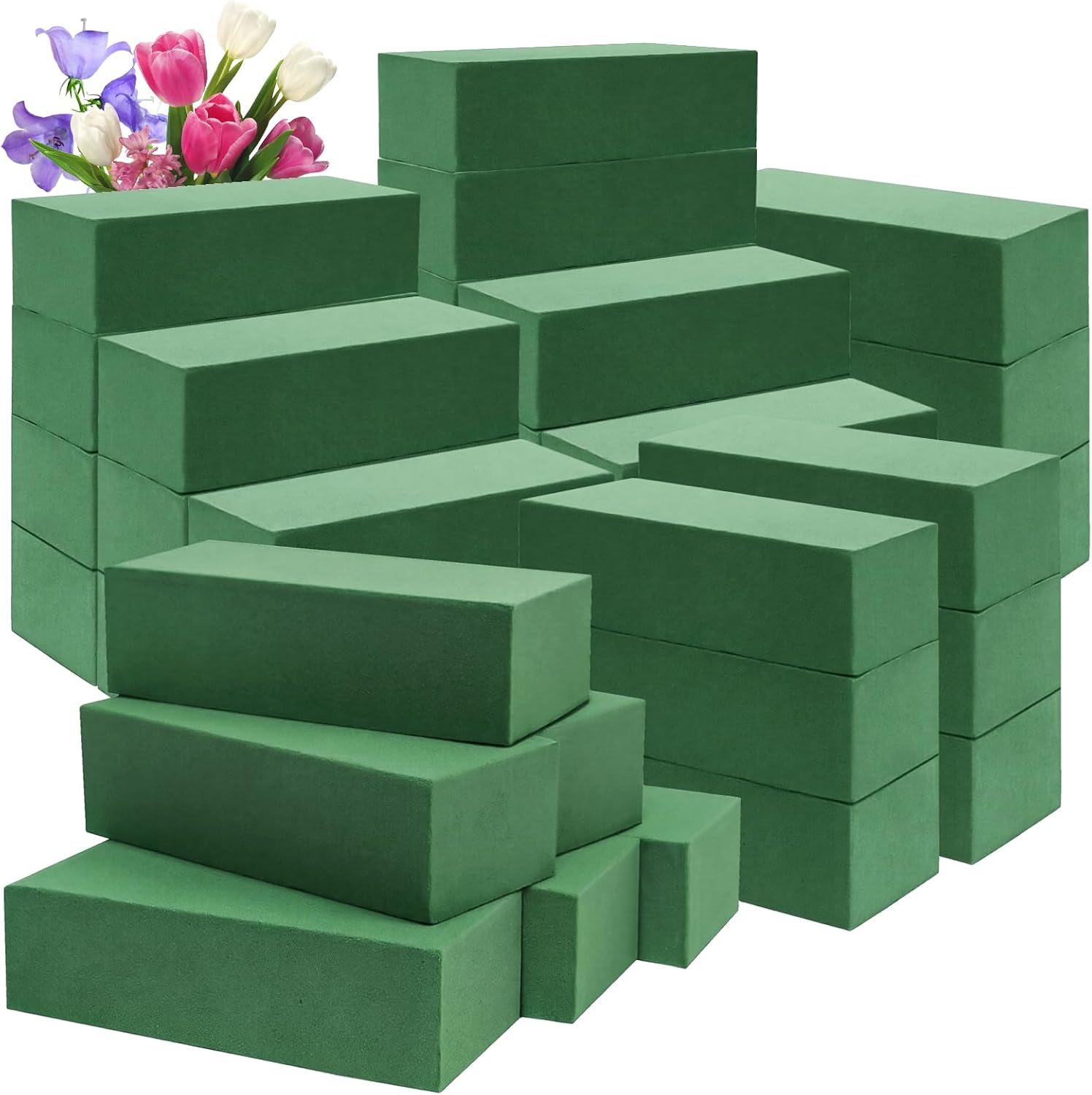 Wedding Floral Supply - 72 Pcs Floral Foam Blocks, Green