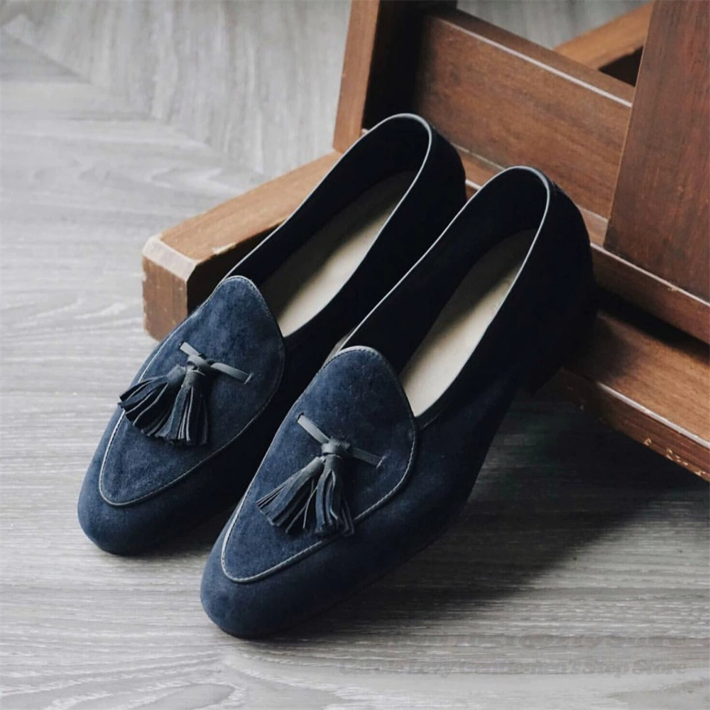 Tassel Decor Men Loafers Navy  - đánh giá và giá Wedding Dress Supply