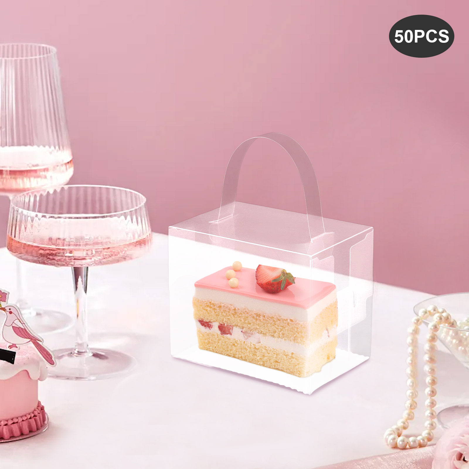 50 Pcs Clear Cake Boxes Set, P - đánh giá và giá Wedding Favor Box