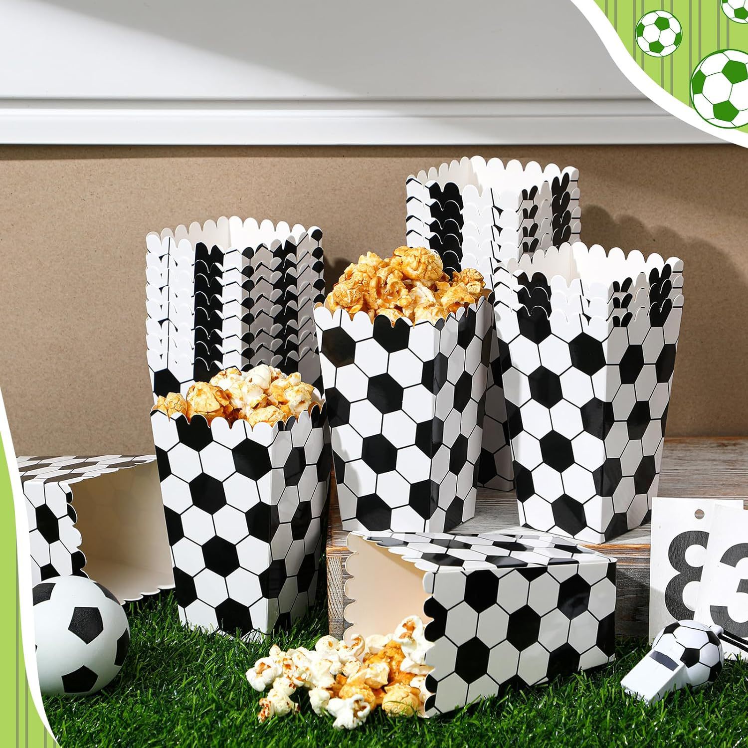 6/18Pcs  Football Popcorn Boxe - đánh giá và giá Wedding Favor Box