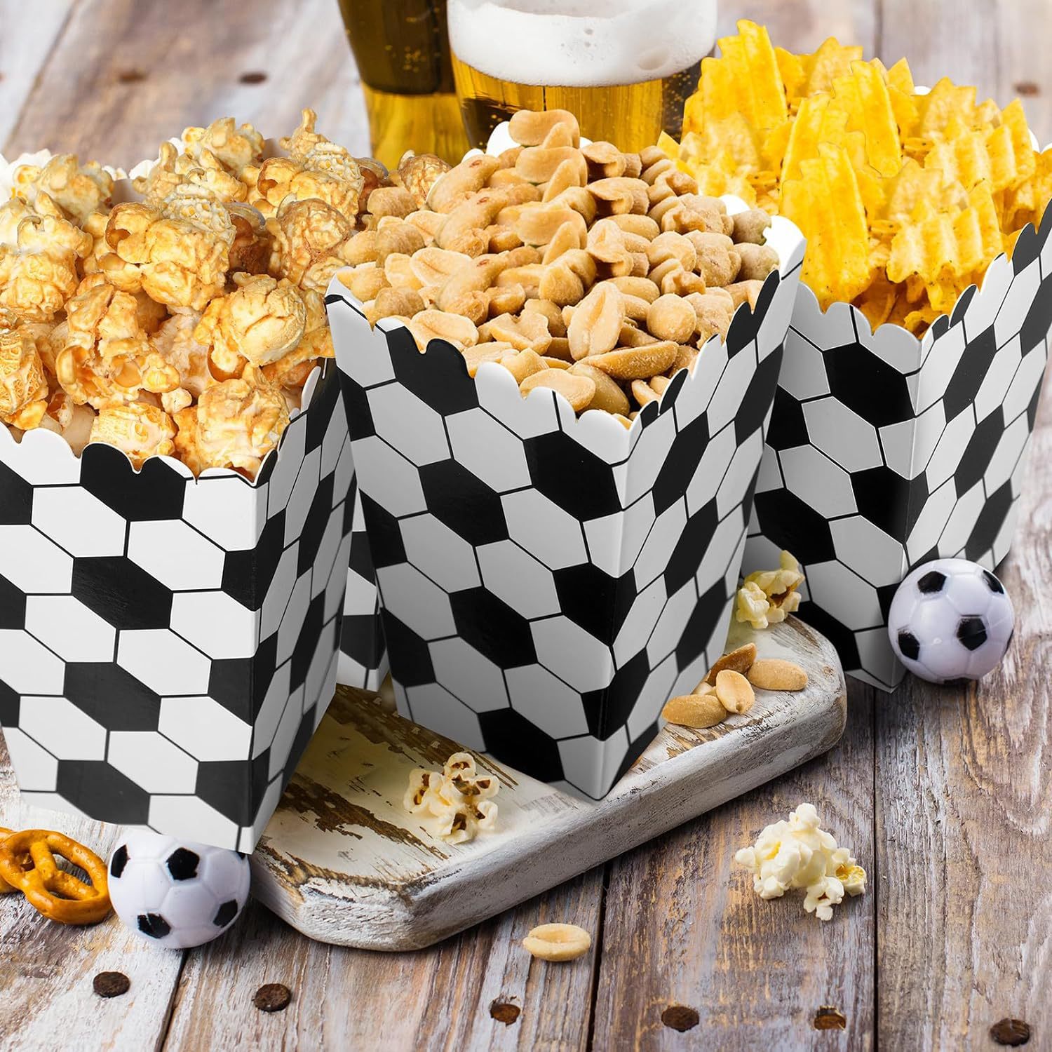 6/18Pcs  Football Popcorn Boxe - đánh giá và giá Wedding Favor Box