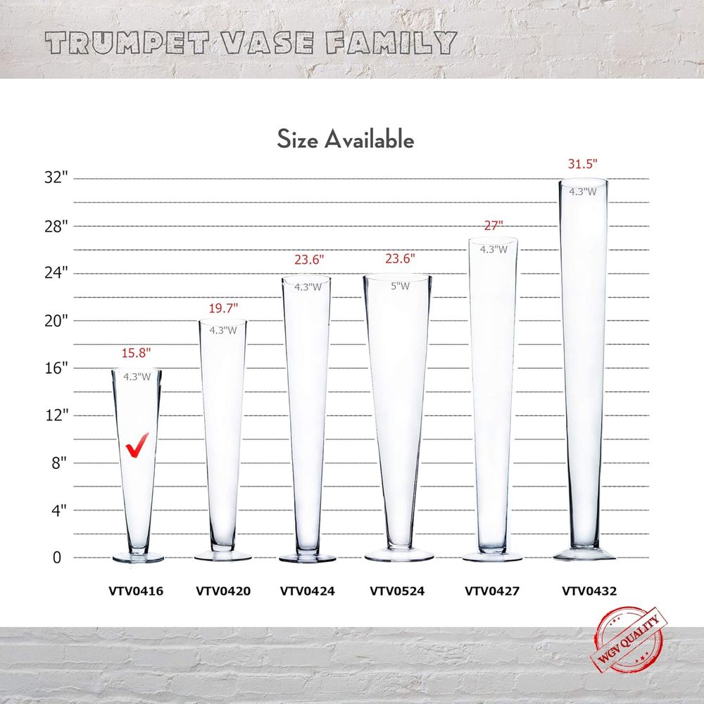 WGV Trumpet Glass Vase Bulk, O - đánh giá và giá Centerpiece Vase Tall