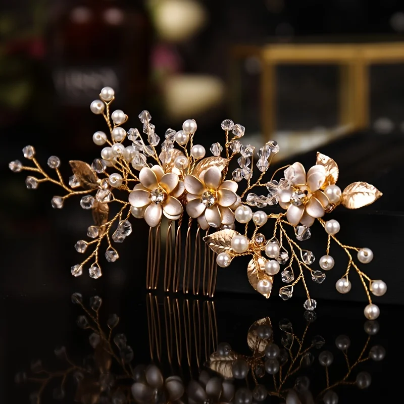 Handmade Gold Color Flower Hai - đánh giá và giá Wedding Supply Store