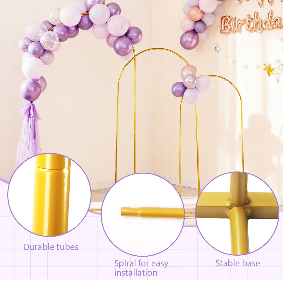 3Pack Golden Metal Arch Kits,  - đánh giá và giá Confetti Balloon Set
